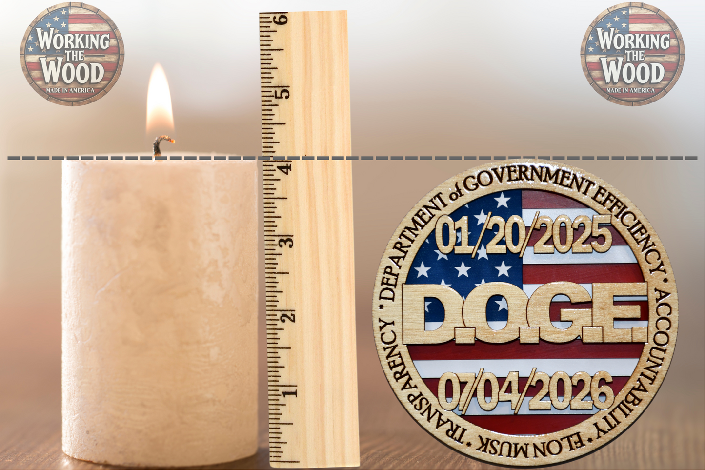 DOGE Emblem with Stand - 4 Inch Round