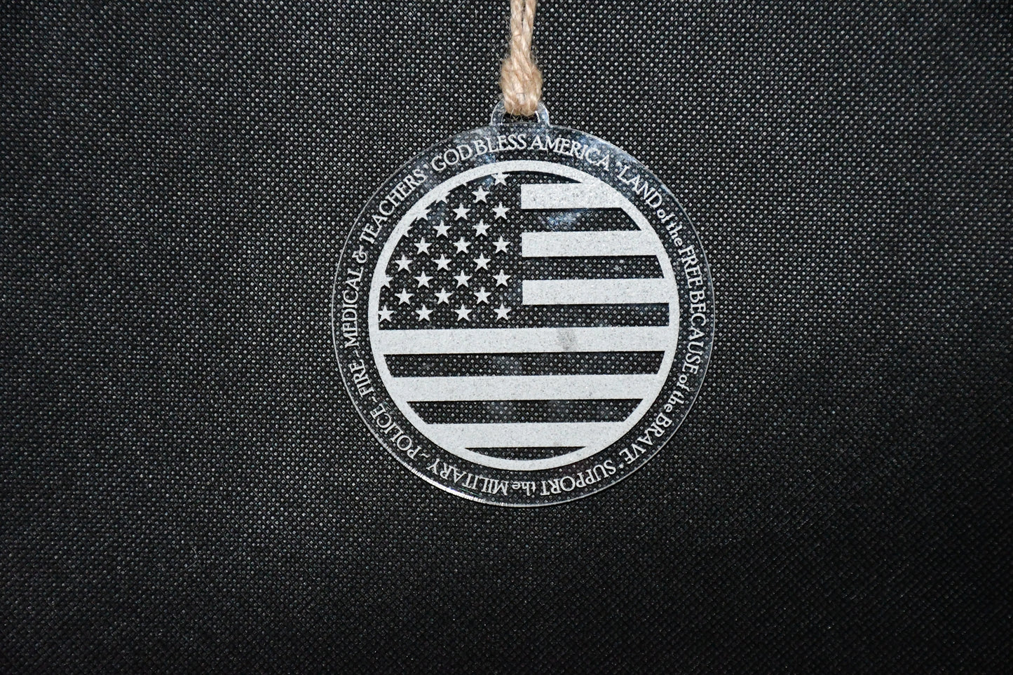 Clear Acrylic Ornament - Flag