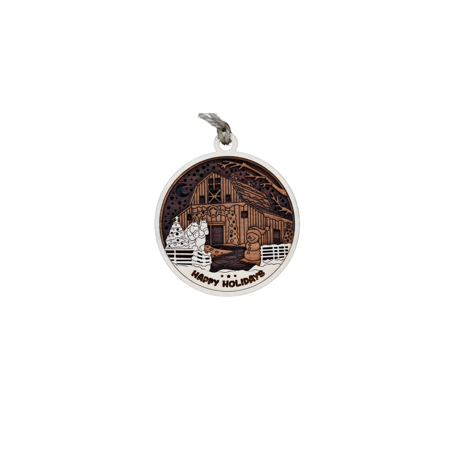 Christmas Ornament 3.5" Happy Holidays