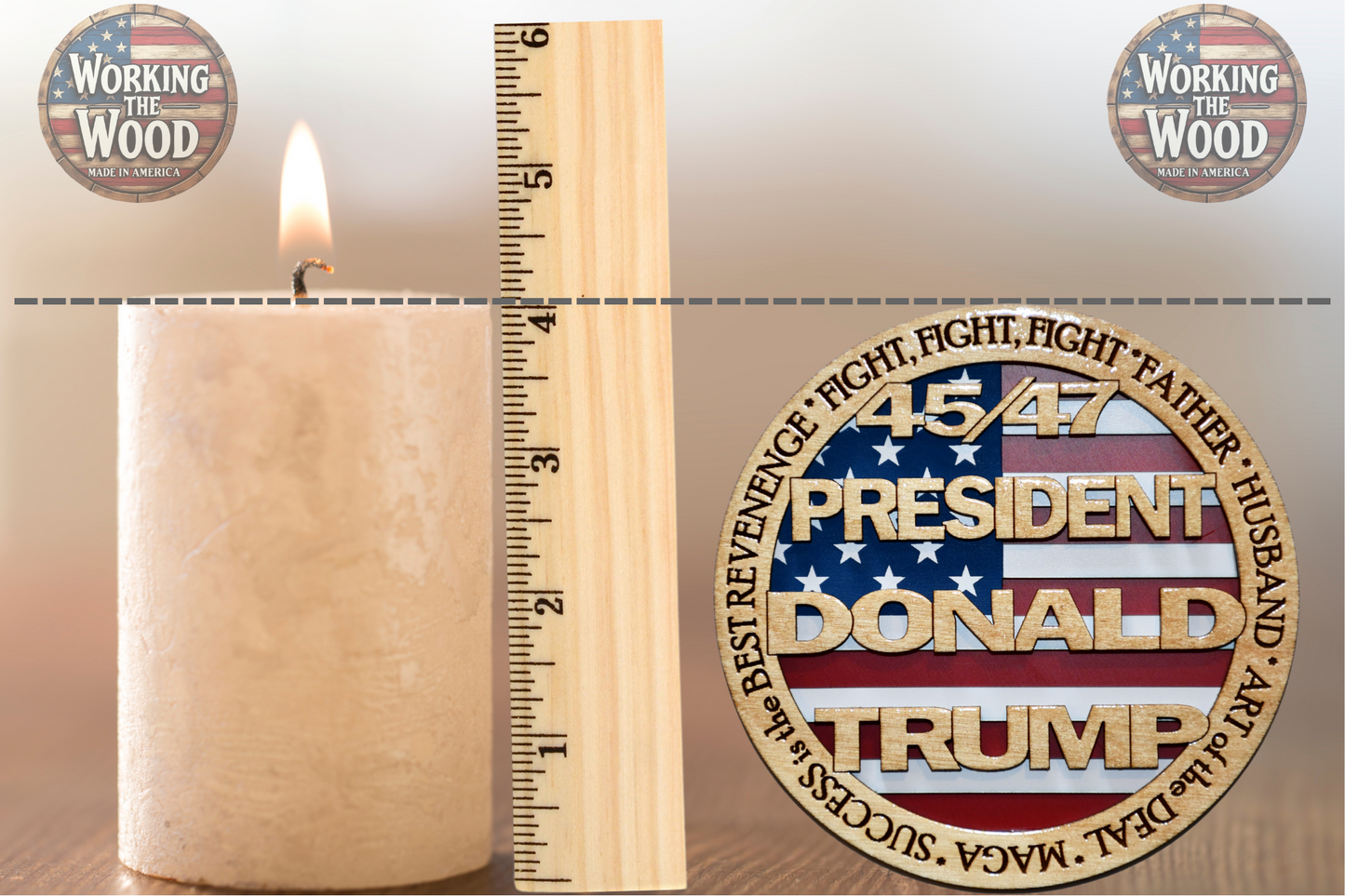 American Presidents' (Trump) Emblem - 4 Inch Round with Stand
