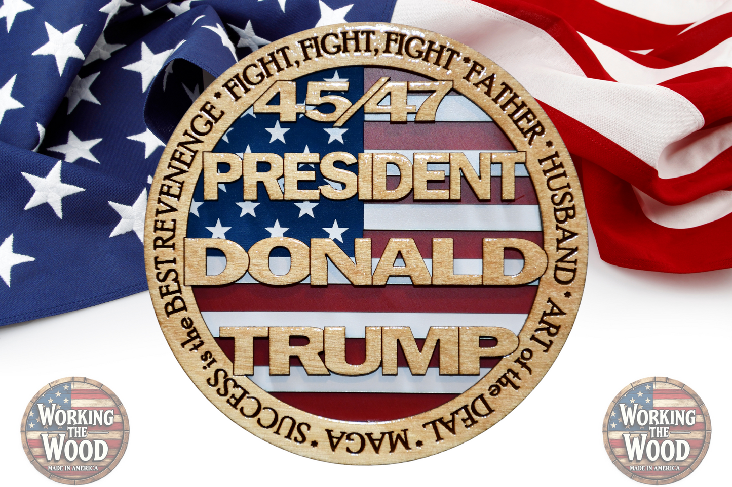 American Presidents' (Trump) Emblem - 4 Inch Round with Stand