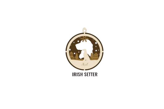 3 Layer Dog Ornament - Irish Setter - Laser Engraved Wood | Made in America