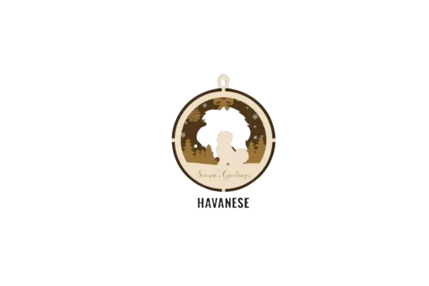 3 Layer Dog Ornament - Havanese - Laser Engraved Wood | Made in America