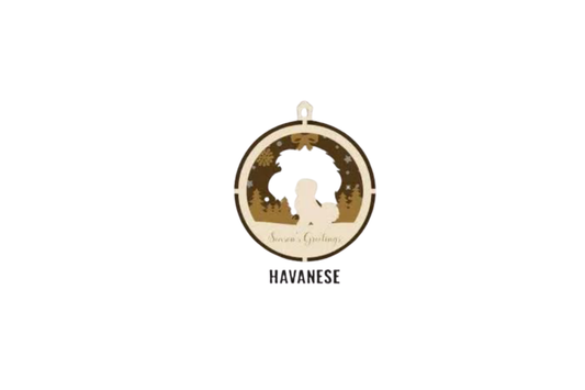 3 Layer Dog Ornament - Havanese - Laser Engraved Wood | Made in America