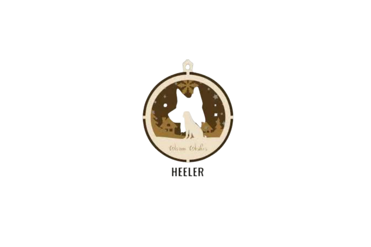 3 Layer Dog Ornament - Heller - Laser Engraved Wood | Made in America