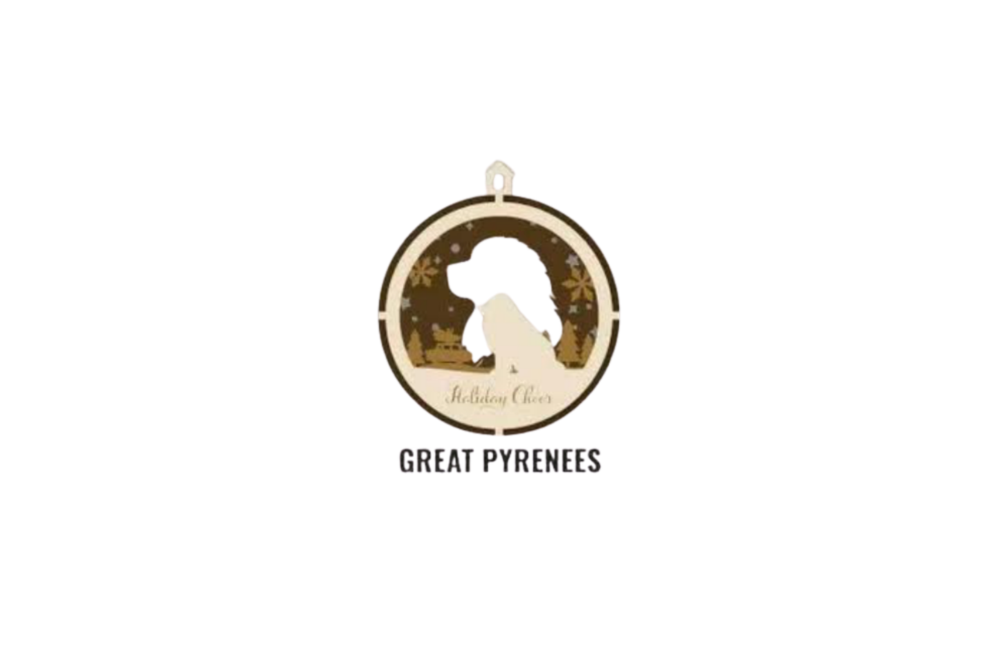 3 Layer Dog Ornament - Great Pyrenees - Laser Engraved Wood | Made in America