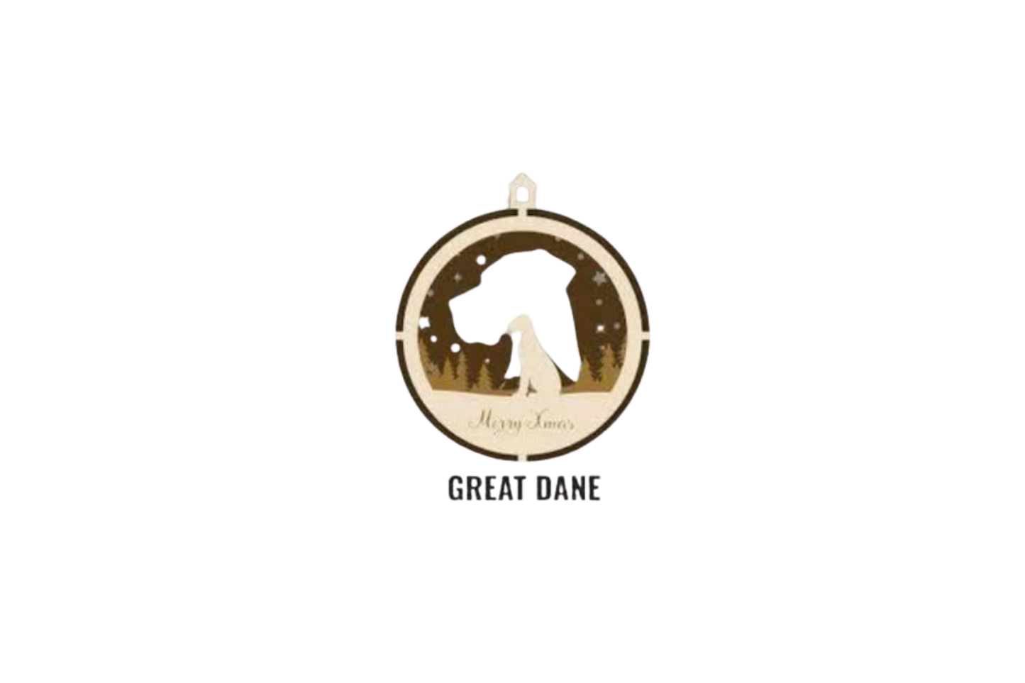 3 Layer Dog Ornament - Great Dane - Laser Engraved Wood | Made in America