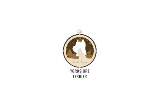 3 Layer Dog Ornament - Yorkshire Terrier - Laser Engraved Wood | Made in America