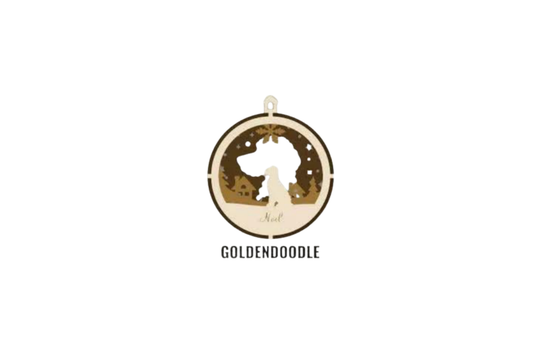 3 Layer Dog Ornament - Goldendoodle - Laser Engraved Wood | Made in America