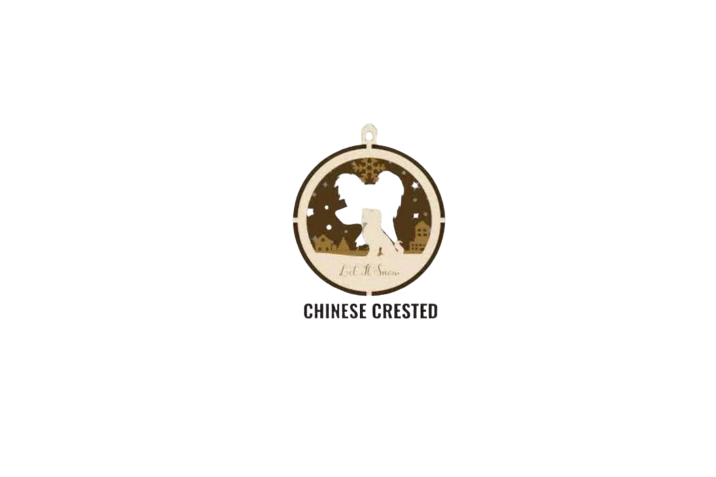 3 Layer Dog Ornament - Chinese Crested - Laser Engraved Wood | Made in America