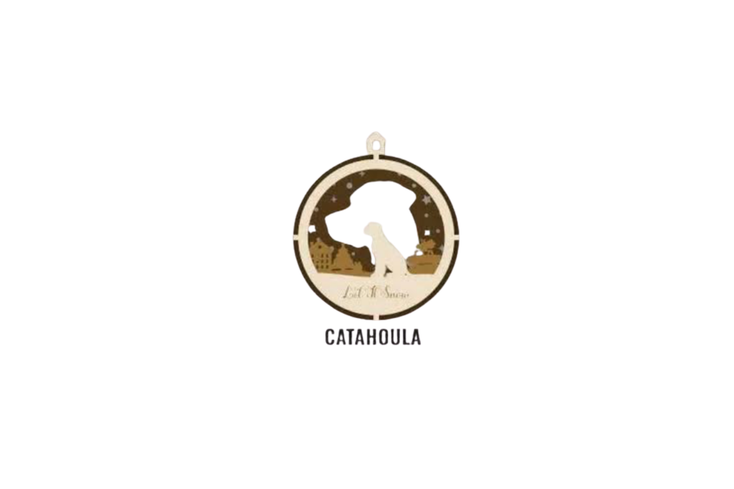 3 Layer Dog Ornament - Catahoula - Laser Engraved Wood | Made in America