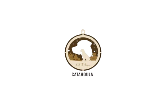 3 Layer Dog Ornament - Catahoula - Laser Engraved Wood | Made in America