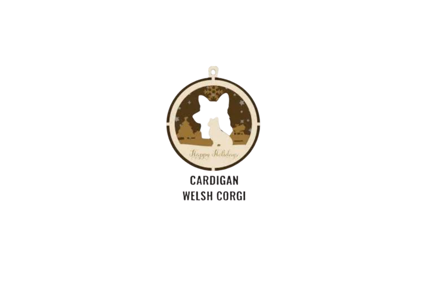 3 Layer Dog Ornament - Cardigan Welsh Corgi - Laser Engraved Wood | Made in America