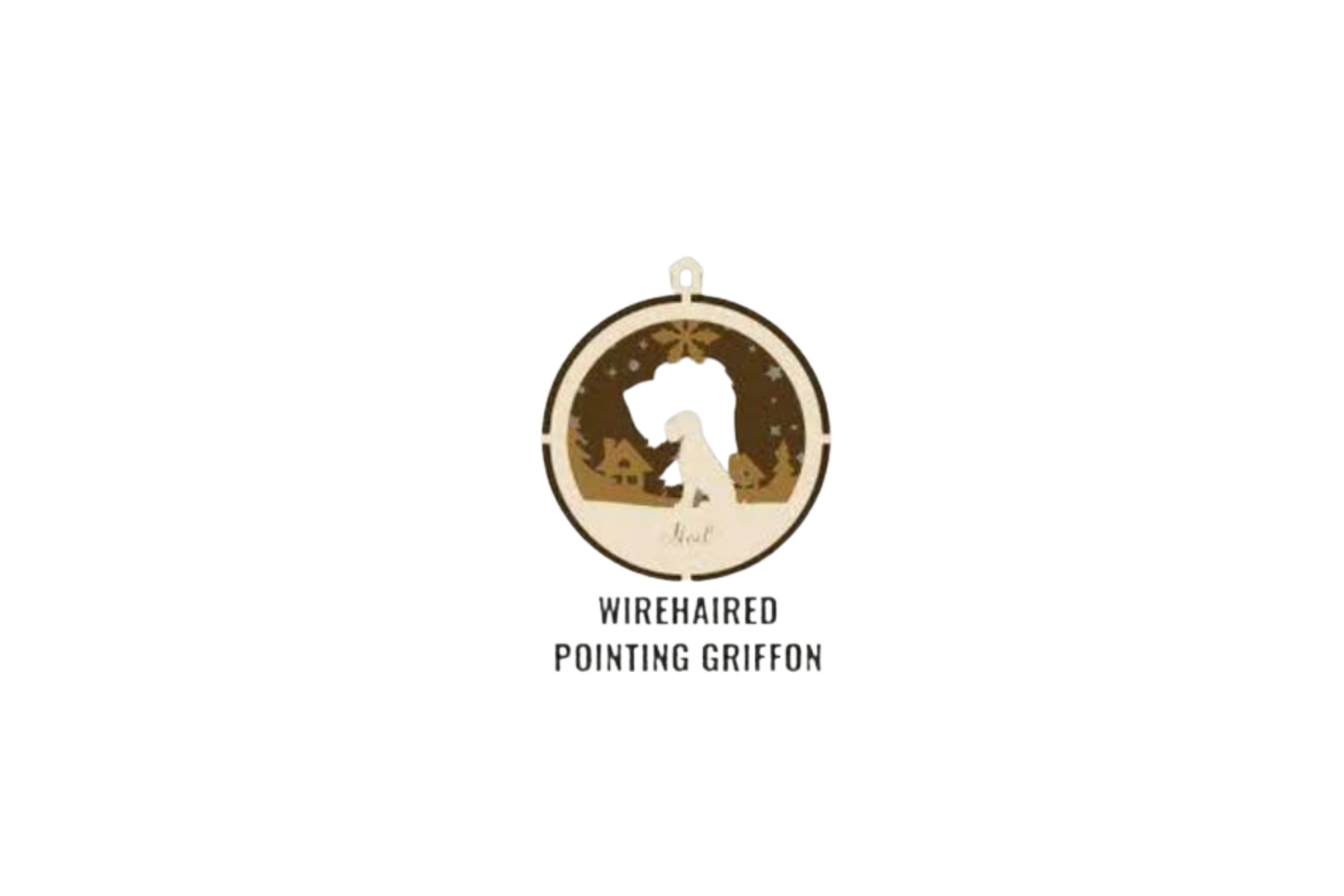 3 Layer Dog Ornament - Wirehaired Pointing Griffon - Laser Engraved Wood | Made in America