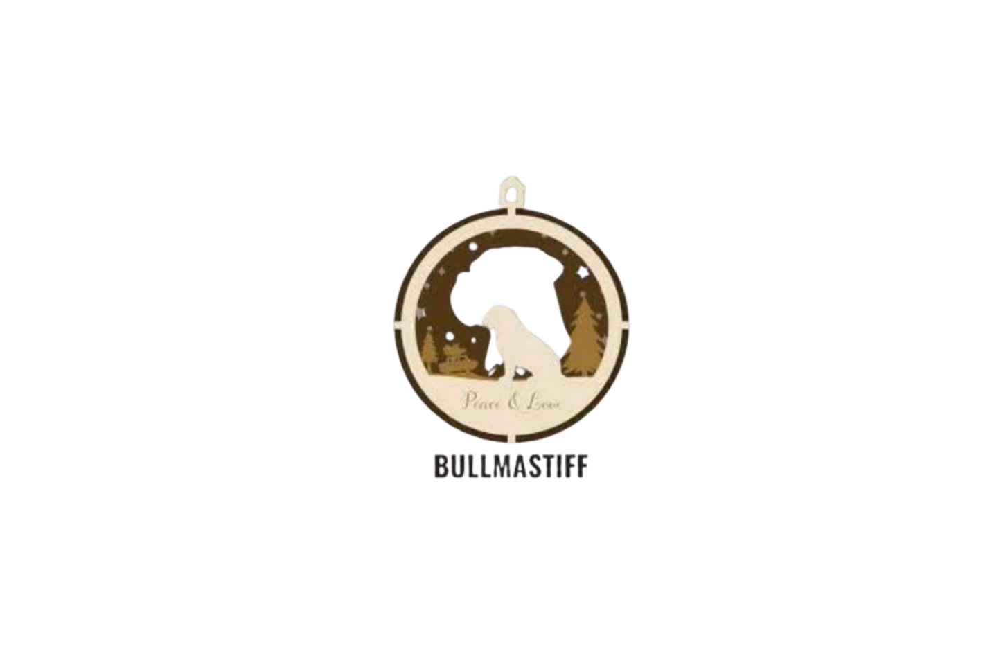 3 Layer Dog Ornament - Bullmastiff - Laser Engraved Wood | Made in America
