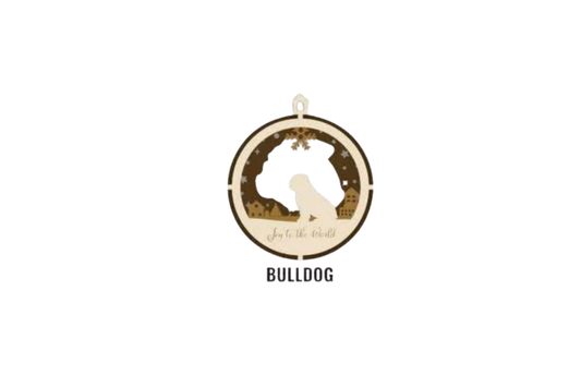 3 Layer Dog Ornament - Bulldog - Laser Engraved Wood | Made in America