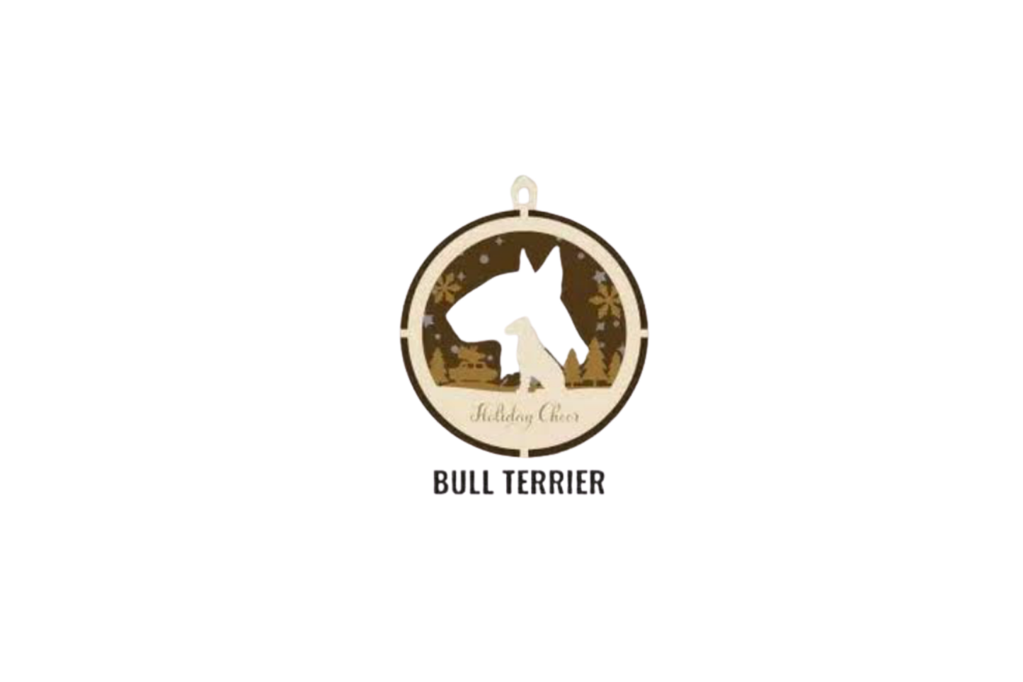 3 Layer Dog Ornament - Bull Terrier - Laser Engraved Wood | Made in America