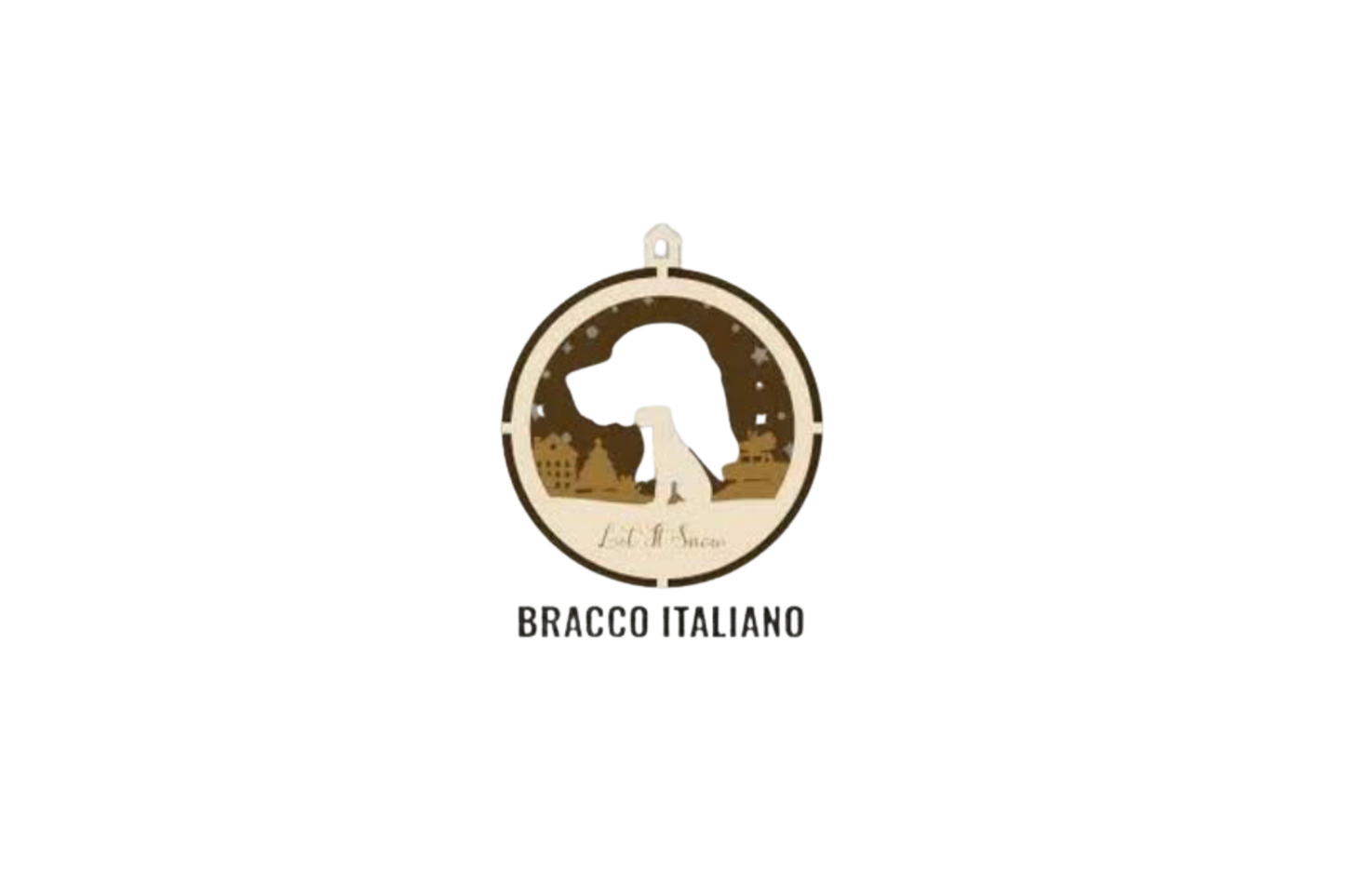 3 Layer Dog Ornament - Bracco Italiano - Laser Engraved Wood | Made in America
