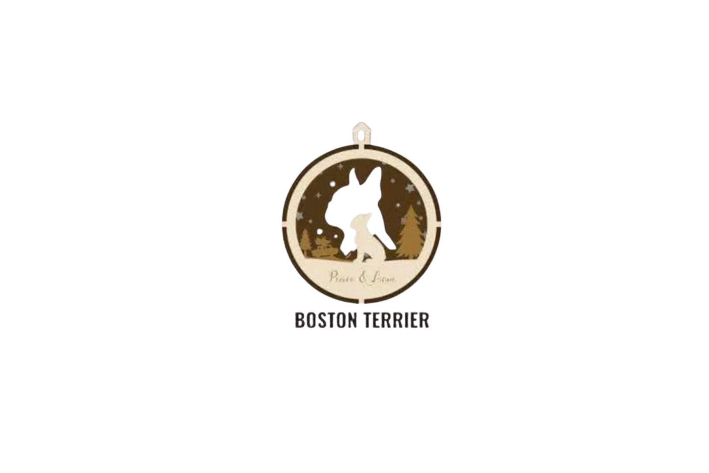 3 Layer Dog Ornament - Boston Terrier - Laser Engraved Wood | Made in America