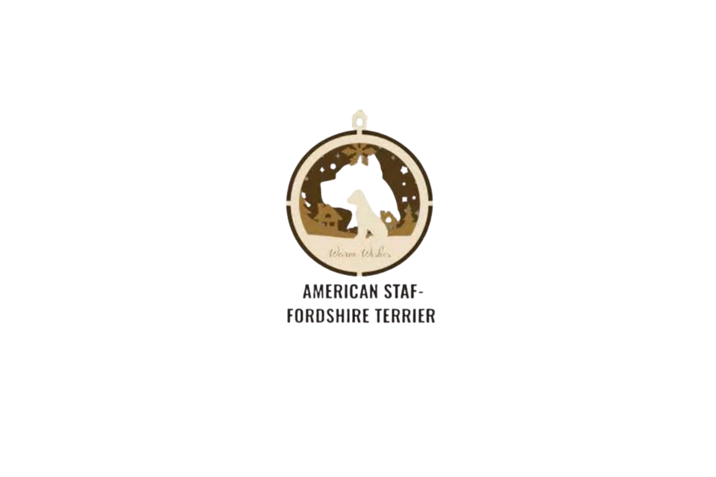 3 Layer Dog Ornament - American Staffordshire Terrier - Laser Engraved Wood | Made in America