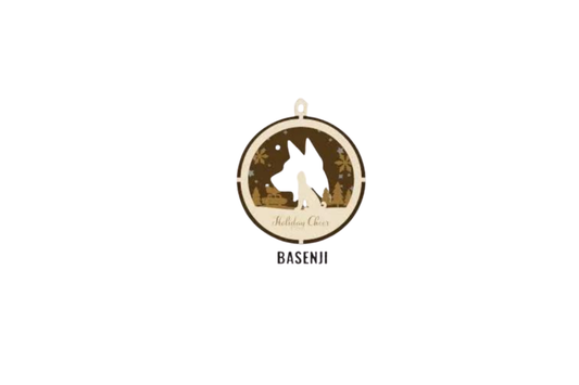 3 Layer Dog Ornament - Basenji - Laser Engraved Wood | Made in America