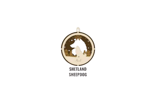 3 Layer Dog Ornament - Shetland Sheepdog - Laser Engraved Wood | Made in America