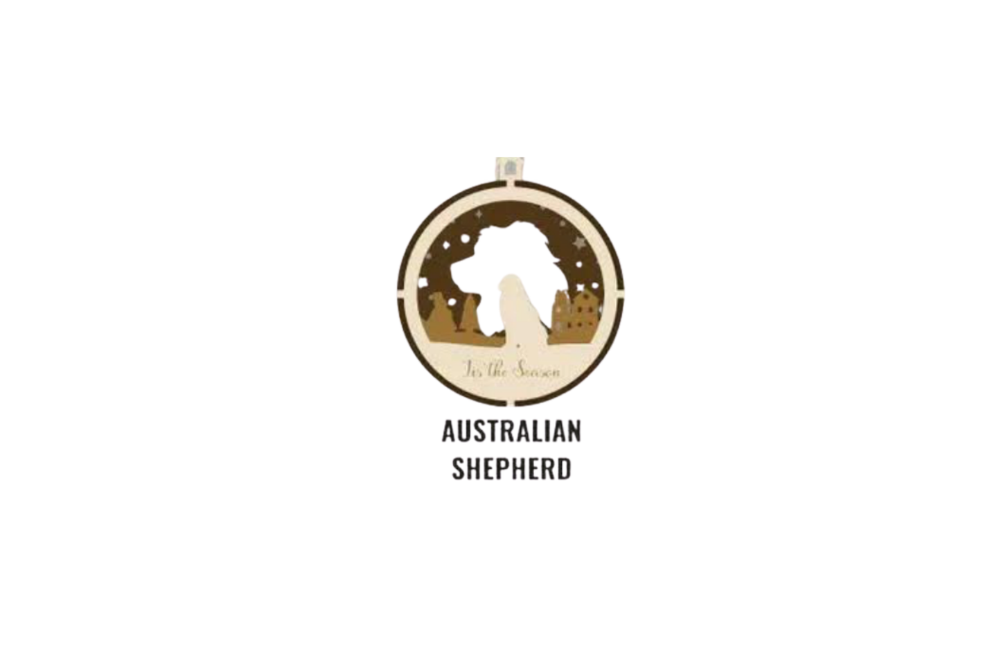 3 Layer Dog Ornament - Australian Shepherd - Laser Engraved Wood | Made in America