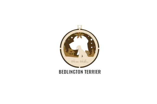 3 Layer Dog Ornament - Bedlington Terrier -Laser Engraved Wood | Made in America
