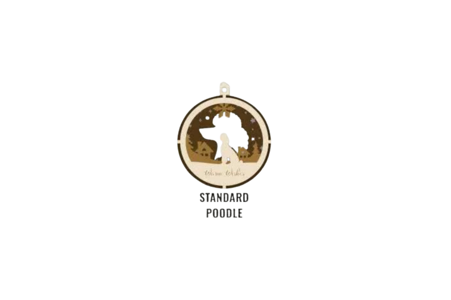 3 Layer Dog Ornament - Standard Poodle - Laser Engraved Wood | Made in America