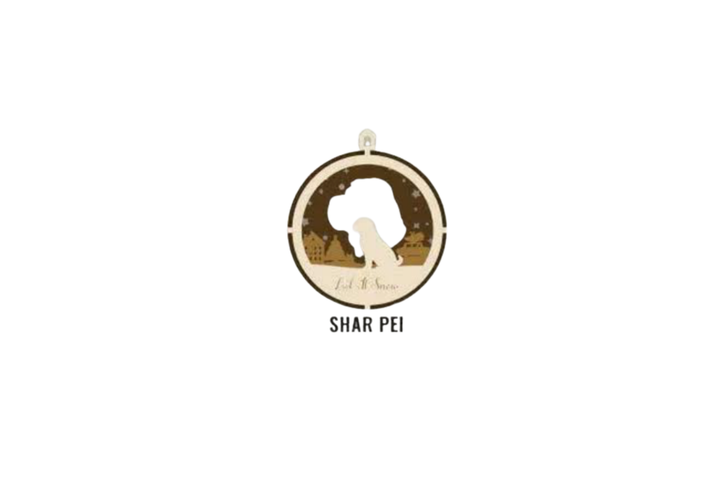 3 Layer Dog Ornament - Shar Pei - Laser Engraved Wood | Made in America