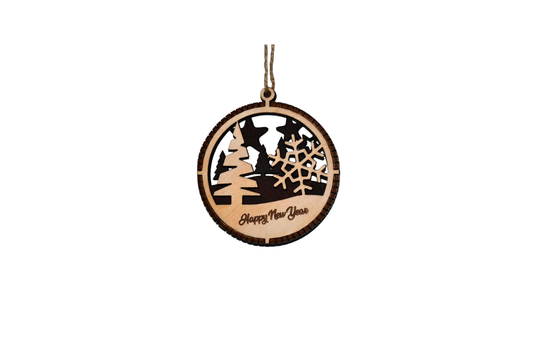 2 Layer Christmas Ornament - Tree - Laser Engraved Wood | Made in America