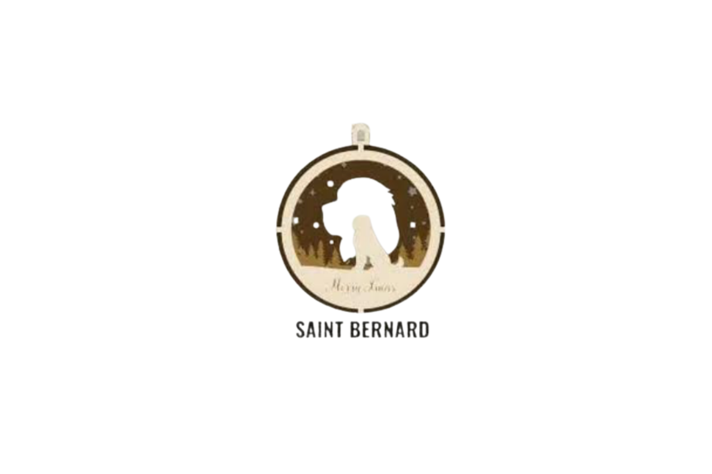 3 Layer Dog Ornament - Saint Bernard - Laser Engraved Wood | Made in America