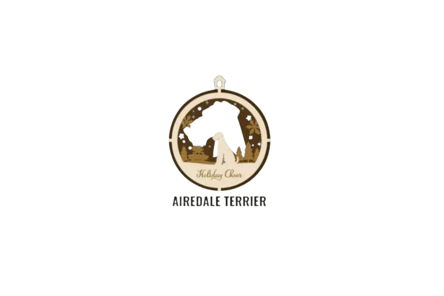 3 Layer Dog Ornament - Airedale Terrier - Laser Engraved Wood | Made in America