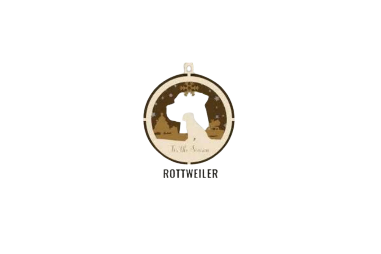 3 Layer Dog Ornament - Rottweiler - Laser Engraved Wood | Made in America