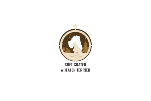 3 Layer Dog Ornament - Soft Coated Wheaten Terrier - Laser Engraved Wood | Made in America