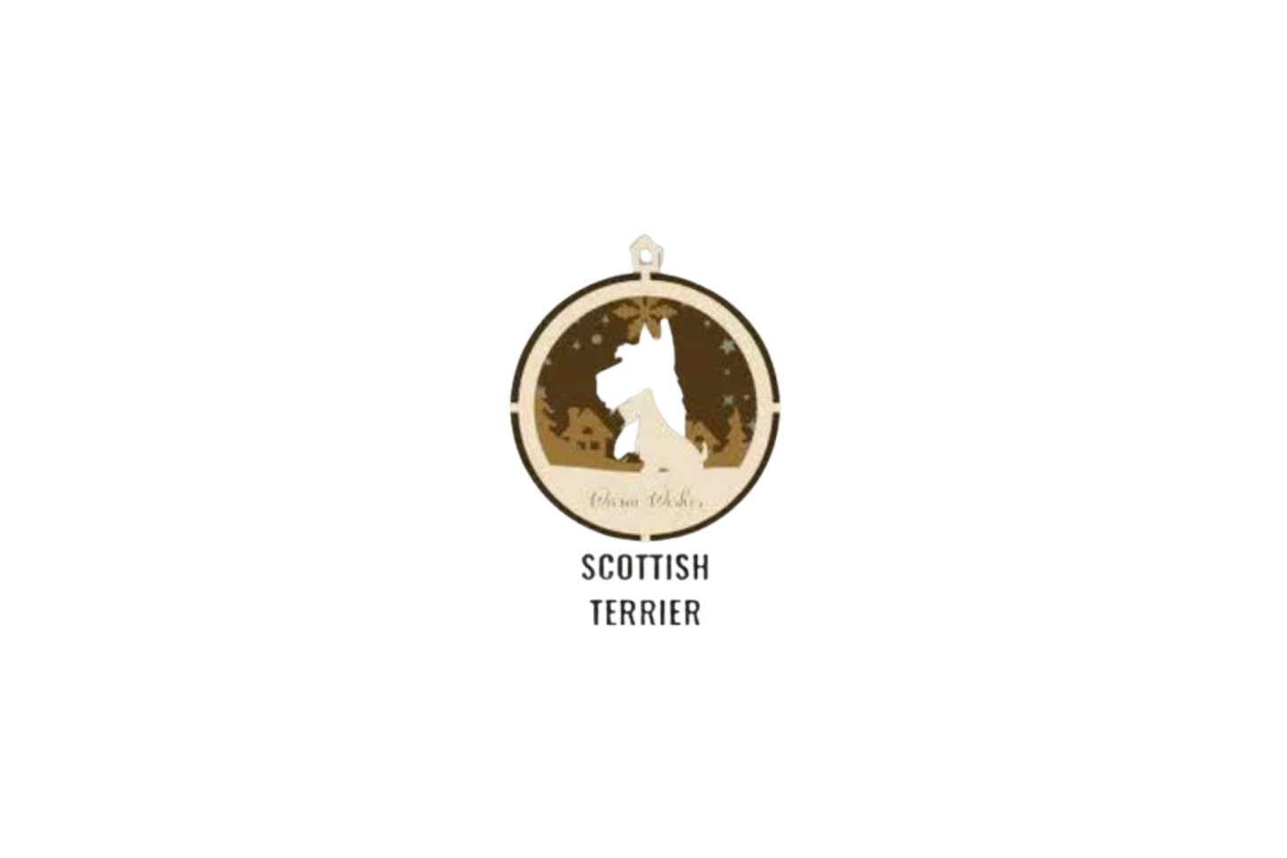 3 Layer Dog Ornament - Scottish Terrier - Laser Engraved Wood | Made in America