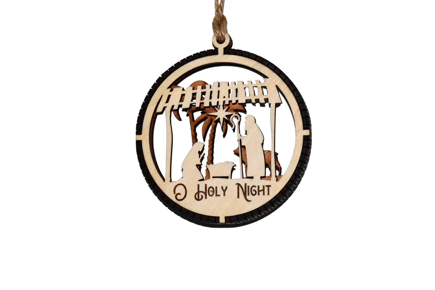 2 Layer Nativity Christmas Ornament - Baby Jesus - Laser Engraved - Made in America