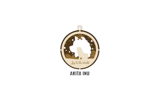3 Layer Dog Ornament - Akita Inu - Laser Engraved Wood | Made in America