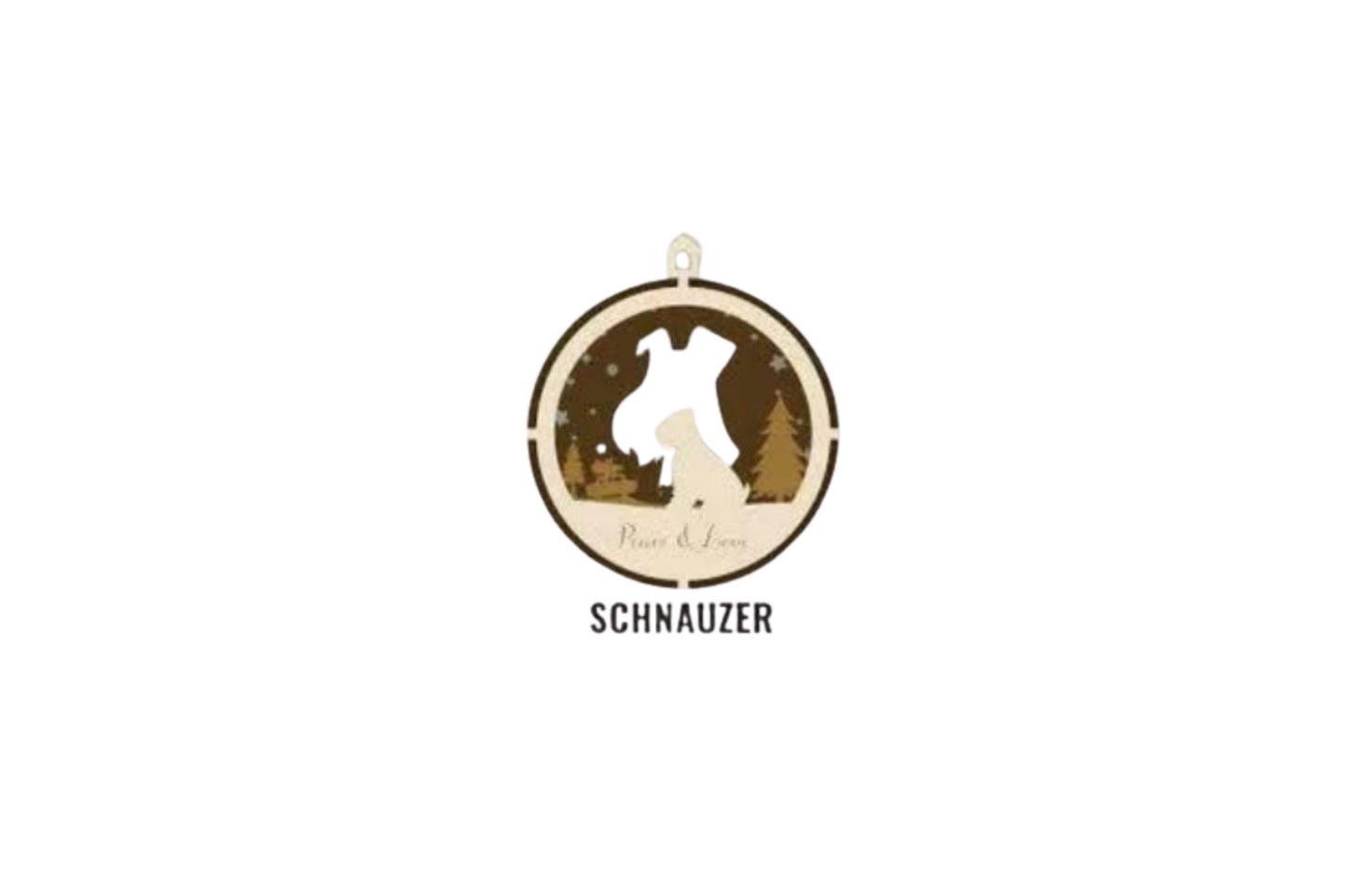 3 Layer Dog Ornament - Schnauzer - Laser Engraved Wood | Made in America