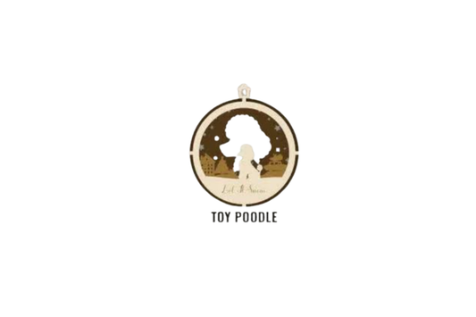 3 Layer Dog Ornament - Toy Poodle - Laser Engraved Wood | Made in America