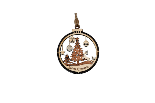 2 Layer Christmas Ornament - Buck Jumping- Laser Engraved Wood | Made in America