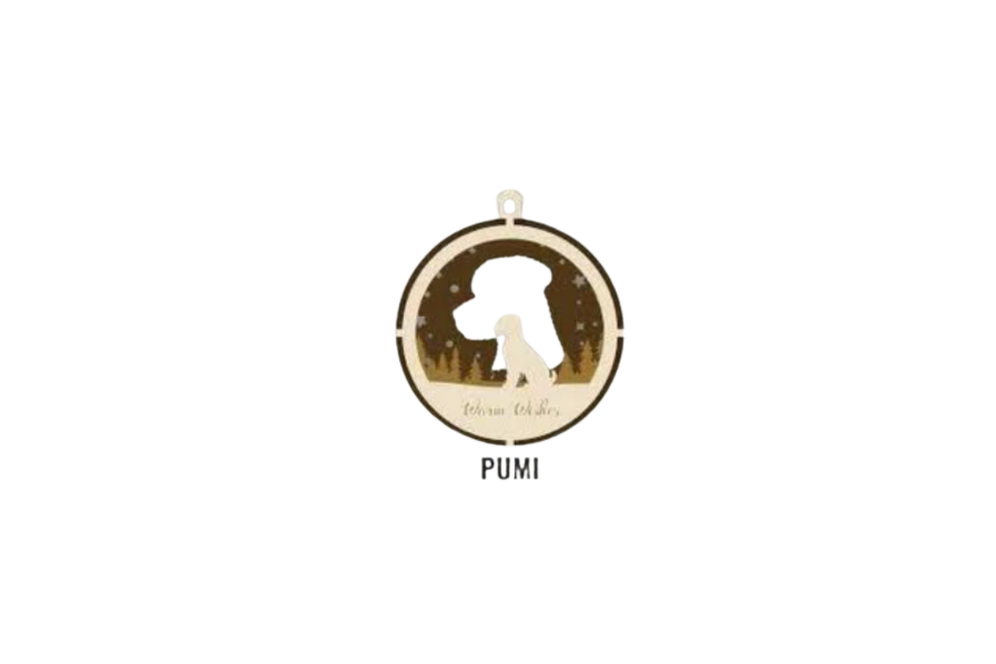 3 Layer Dog Ornament - Pumi - Laser Engraved Wood | Made in America