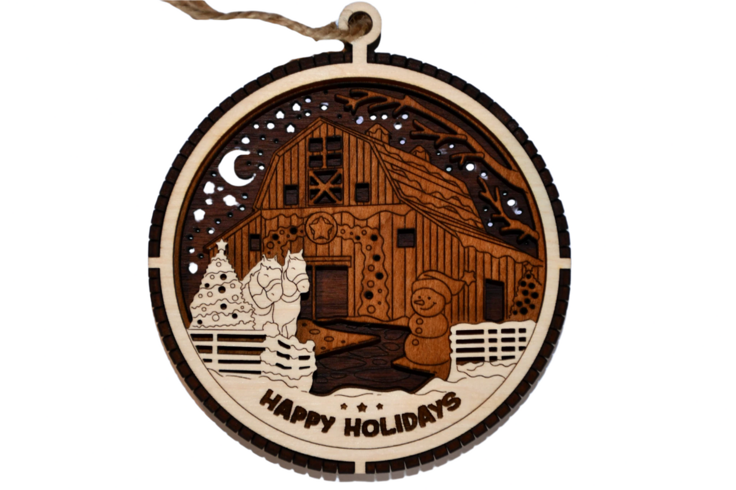 Christmas Ornament 4" Happy Holidays