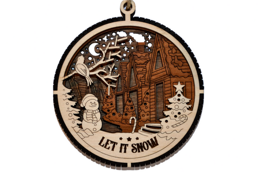 Christmas Ornament 4" Let it Snow