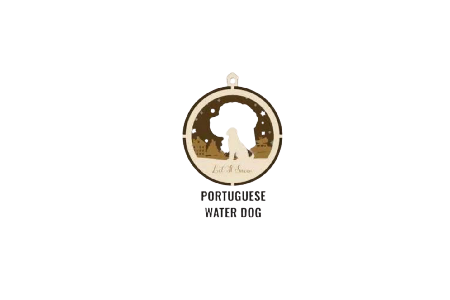 3 Layer Dog Ornament - Portuguese Water Dog - Laser Engraved Wood | Made in America