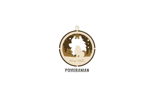 3 Layer Dog Ornament - Pomeranian - Laser Engraved Wood | Made in America