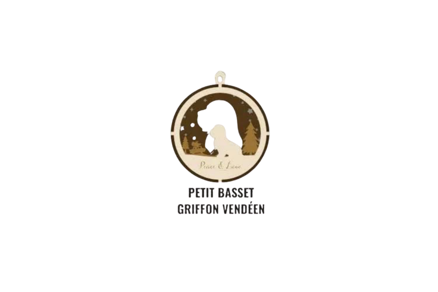3 Layer Dog Ornament - Petit Basset Griffon Vendéen- Laser Engraved Wood | Made in America