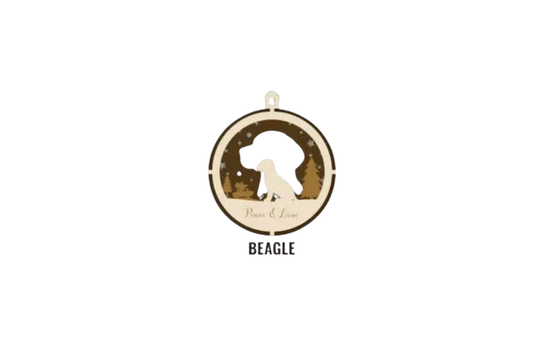 3 Layer Dog Ornament - Beagle - Laser Engraved Wood | Made in America