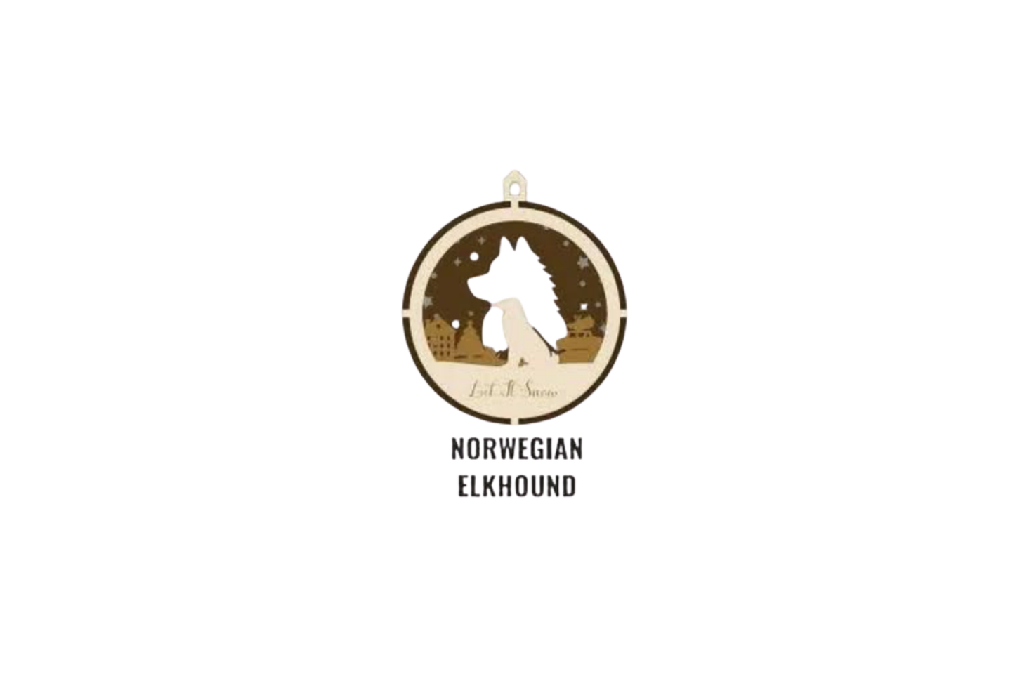 3 Layer Dog Ornament - Norwegian Elkhound - Laser Engraved Wood | Made in America