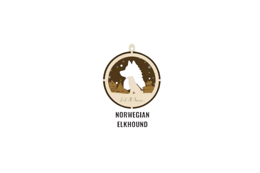 3 Layer Dog Ornament - Norwegian Elkhound - Laser Engraved Wood | Made in America